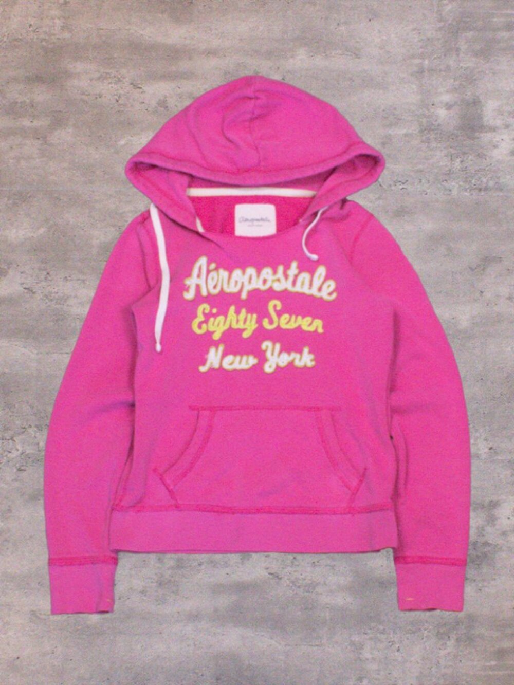 Y2K 2000's 00's Aeropostal Pink Mall Core Eighty Seven Pink Pull Over Hoodie